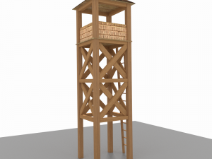 watchtower low poly Modello 3D