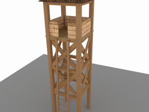 watchtower low poly Modello 3D