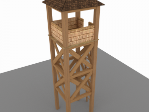 watchtower low poly Modello 3D