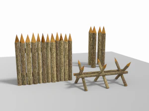 kit stockade low poly 3D Model
