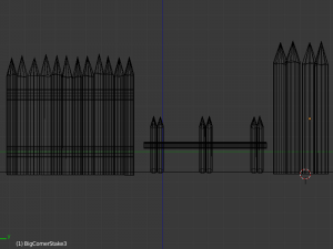 kit stockade low poly Modèle 3D