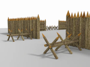 kit stockade low poly 3D Model