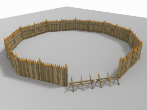 kit stockade low poly Modèle 3D