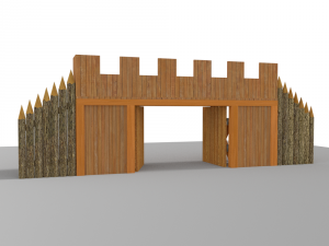 wooden gate low poly 3Dモデル
