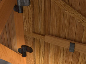 wooden gate low poly 3D Model