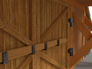 wooden gate low poly 3D Model