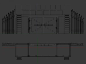 wooden gate low poly 3D Model