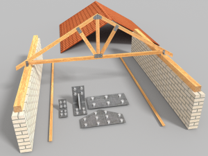 wooden truss 3D Model