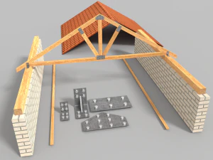 wooden truss 3D Model