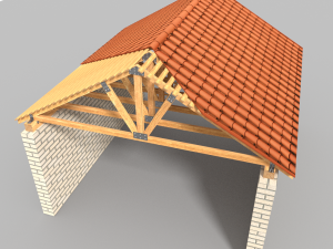 wooden truss 3D Model