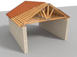 wooden truss 3D Model