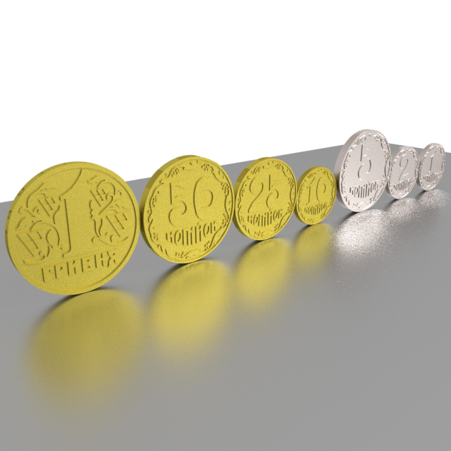 3d ukraine coins collection 3Dモデル .c4d .max .obj .3ds .fbx .stl .blend 