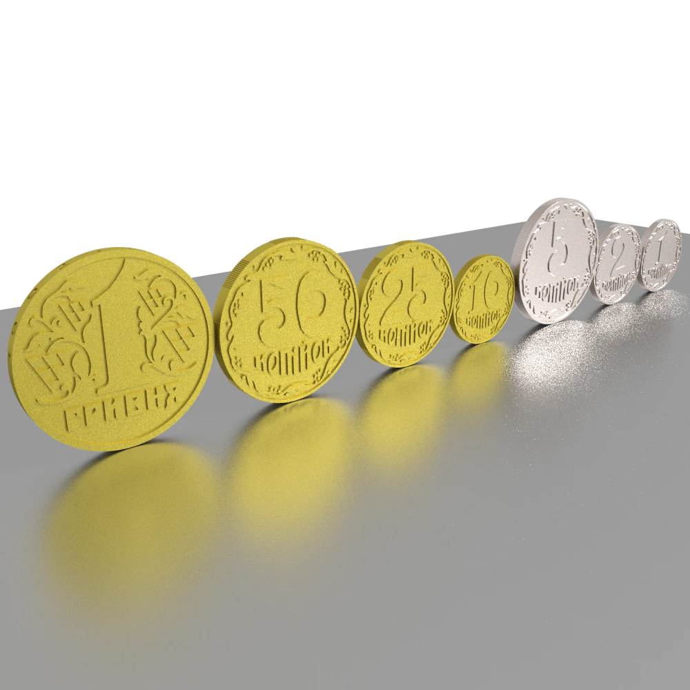 3d ukraine coins collection 3D Model .c4d .max .obj .3ds .fbx .stl .blend