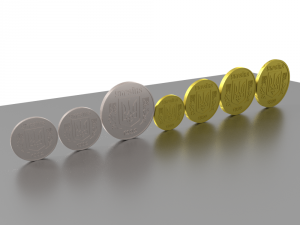 3d ukraine coins collection 3Dモデル