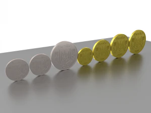3d ukraine coins collection 3D Model