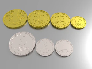 3d ukraine coins collection 3D Model