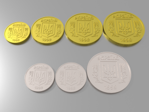 3d ukraine coins collection 3Dモデル