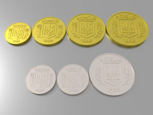 3d ukraine coins collection 3D Model