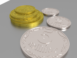 3d ukraine coins collection 3Dモデル
