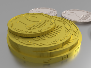 3d ukraine coins collection 3Dモデル