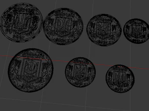3d ukraine coins collection 3D Model