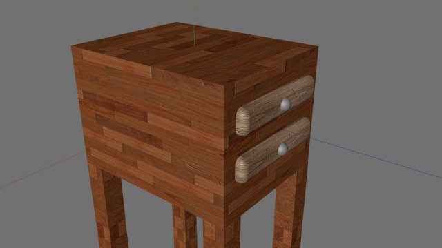 wood bedroom nightstand materials 3D Модель .c4d .max .obj .3ds .fbx .stl .blend 