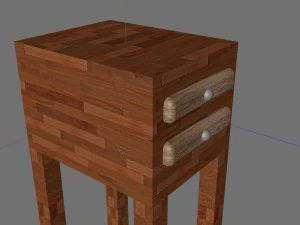 Materialien f&uuml;r Nachttische im Schlafzimmer aus Holz 3D Modell