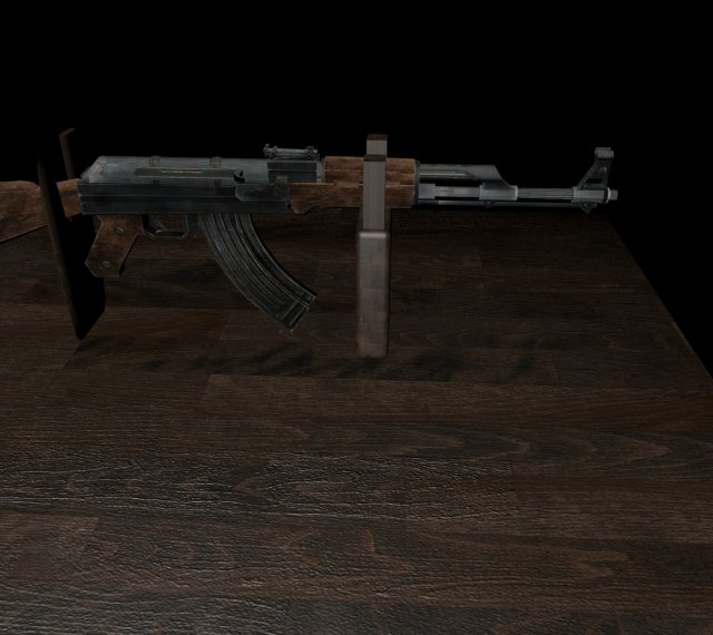 ak 47 3D Модель .c4d .max .obj .3ds .fbx .stl .blend 