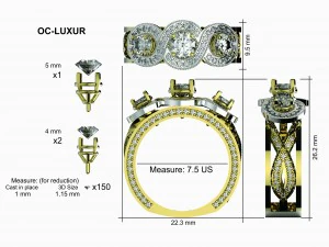 oc-luxur ring 3D Print Model