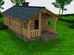 कंट्री हाउस d-052 3D मॉडल