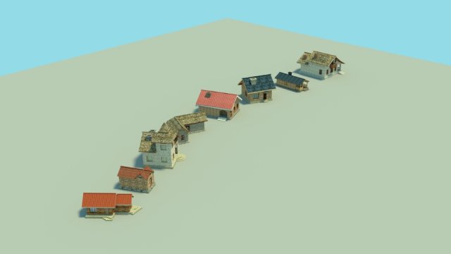 the collection houses Modèle 3D .c4d .max .obj .3ds .fbx .stl .blend 