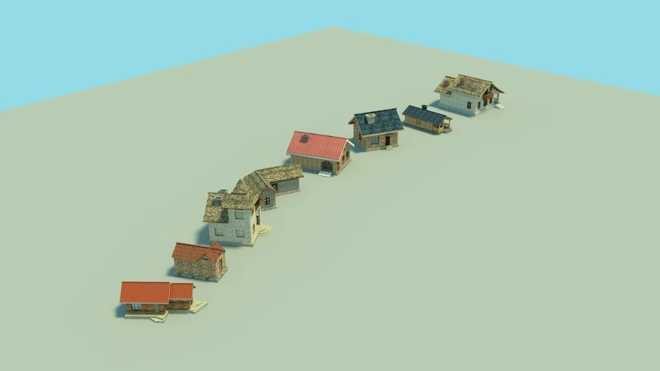 the collection houses 3D Model .c4d .max .obj .3ds .fbx .stl .blend 