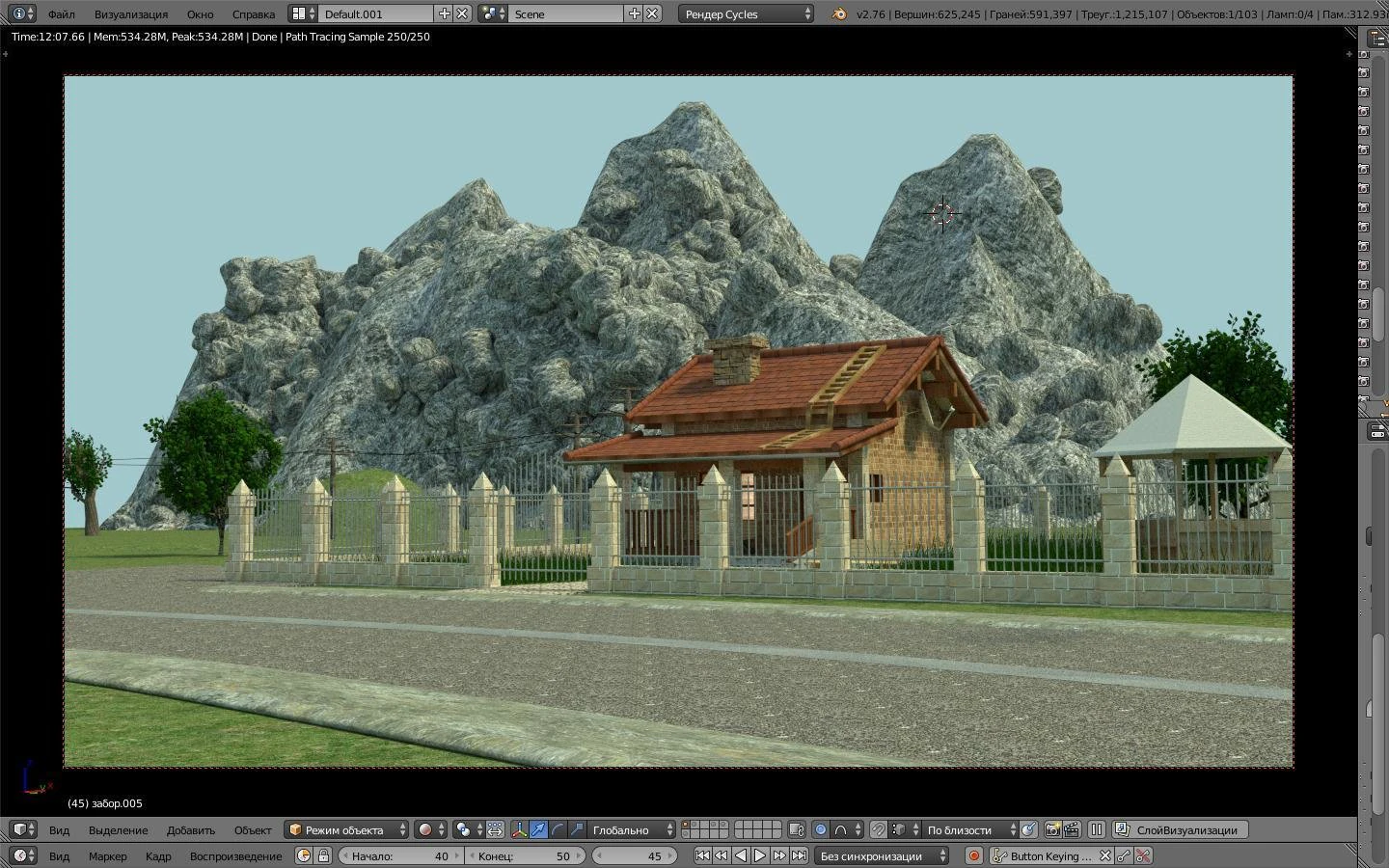 house in the mountains 3D Model .c4d .max .obj .3ds .fbx .stl .blend 