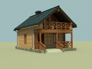 collection of houses with interior decoration3 Modello 3D