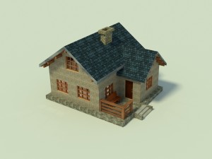 collection of houses with interior decoration3 Modello 3D