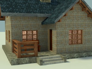 collection of houses with interior decoration3 Modello 3D