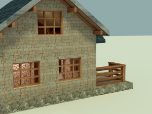 collection of houses with interior decoration3 Modello 3D