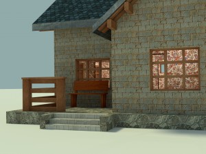 collection of houses with interior decoration3 Modello 3D