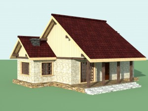 collection of houses with interior decoration3 Modello 3D