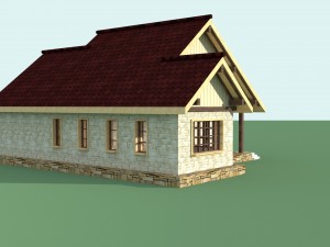 collection of houses with interior decoration3 Modello 3D