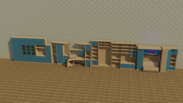 a collection of furniture 8 3D Model .c4d .max .obj .3ds .fbx .stl .blend 