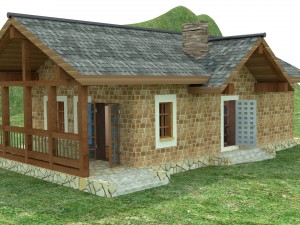 house for an interior d-095 empty rooms 3D Model