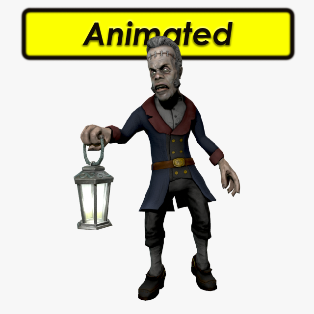 zombie butler 3Dモデル .c4d .max .obj .3ds .fbx .stl .blend 