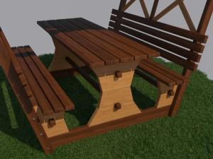 wooden gazebo Modello 3D