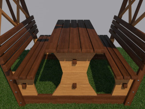 wooden gazebo Modello 3D