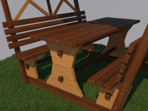 wooden gazebo Modello 3D