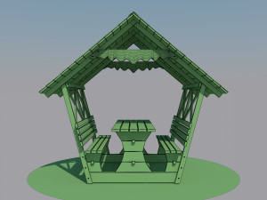 wooden gazebo Modello 3D