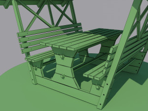 wooden gazebo Modello 3D