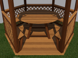 wooden gazebo Model 3D