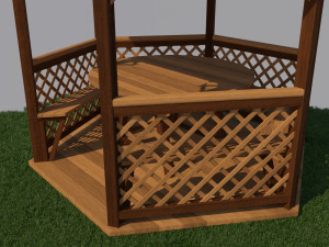 wooden gazebo Model 3D